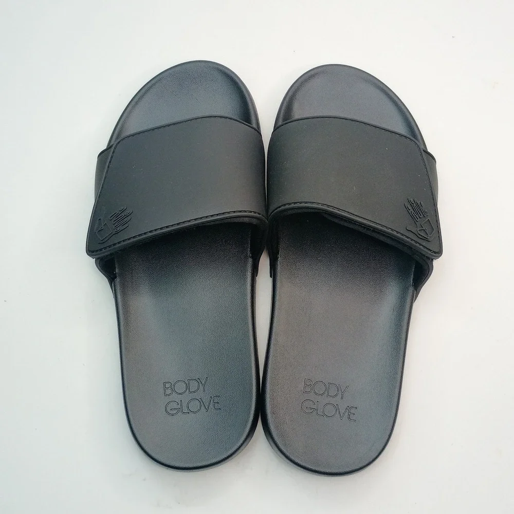 Body Glove Comfort Slide Kids Size L Black Adjustable Strap Sandals BG-KSL102